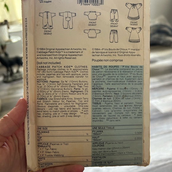 4/$50 sewing butterick 329 kit Cabbage Patch Kids Clothes Set 🪡 - Picture 4 of 7
